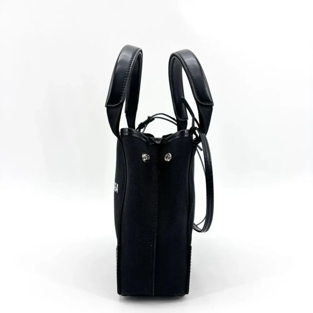Balenciaga Navy Cabas XS Canvas Tote Bag Black
